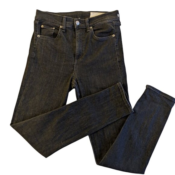 Rag & Bone High Rise Ankle Skinny Jean Black Size 26 - Picture 1 of 6